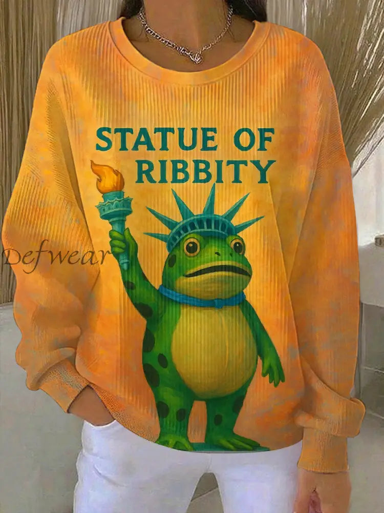 Women’s Resist Frog Print Casual Sweatshirt As picture / S