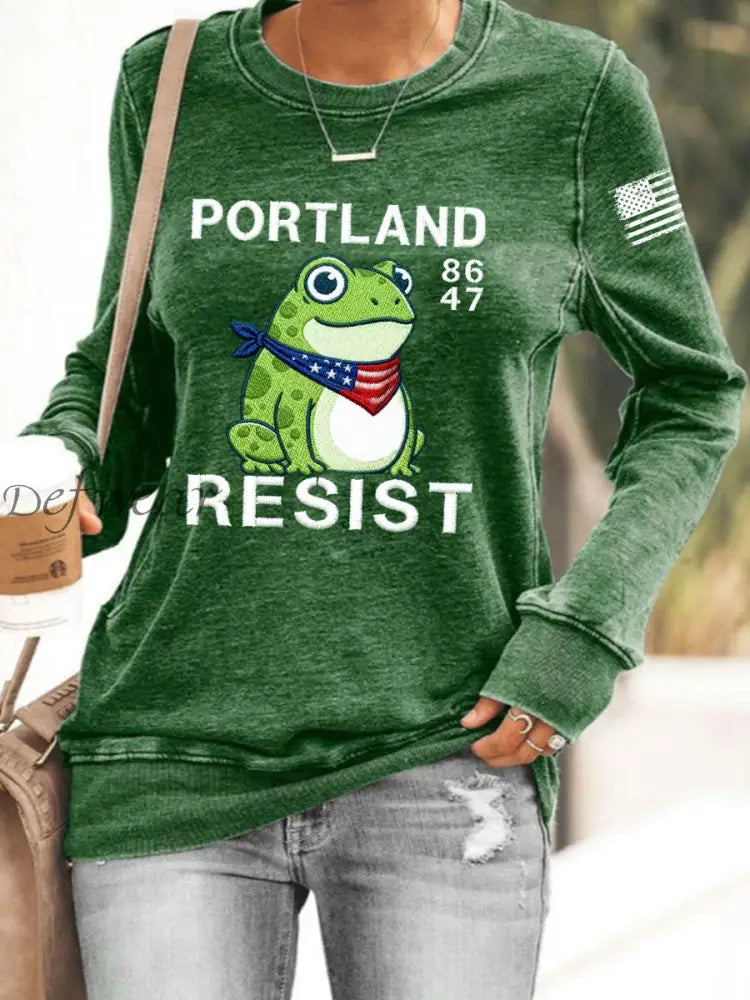 Women’s Resist Portland Frog Sweatshirt Green / S