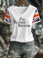 Women’s UK Flag Art Printed T shirt White / S