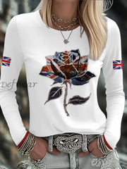 Women’s UK Flag Art Printed T shirt White / S