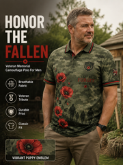 Men's Short-Sleeve Polo Shirt With Vintage Veteran Commemorative Print