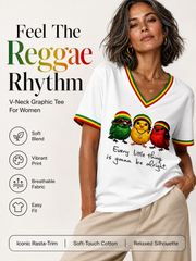 Women's Reggae Music V-Neck T-Shirt