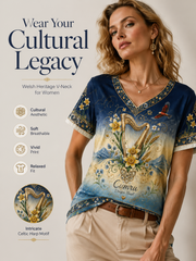 Women's Welsh Cultural Element Art Print T-Shirt