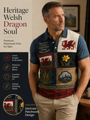 Men's Welsh Cultural Element Art Print Polo