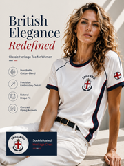 Women's England Printed round neck short sleeve T-shirt