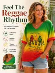 Women's 'Every Little Thing Is Gonna Be Alright' Printed Casual T-Shirt