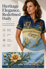 Women's Welsh Cultural Element Art Print Polo
