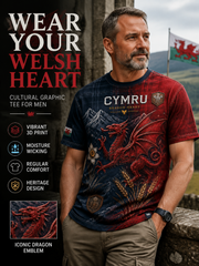 Men's Welsh Cultural Element Art Print T-Shirt