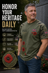 Men's Short-Sleeve T-Shirt With Vintage Veteran Commemorative Print