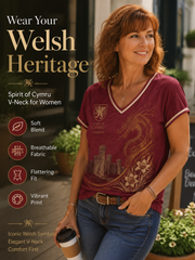 Women's Welsh Dragon Printed V-neck T-shirt