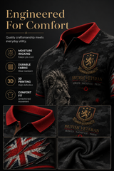 Men's Short-Sleeve Polo Shirt With Vintage Veteran Commemorative Print