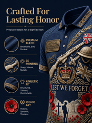 Men's British veteran print polo shirt