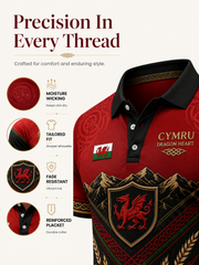 Men's Welsh Cultural Element Art Print Polo