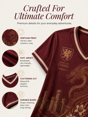 Women's Welsh Dragon Printed V-neck T-shirt