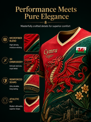 Men's Welsh Red Dragon Cultural Elements Art Print T-Shirt