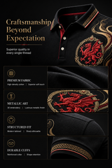 Men's Welsh Red Dragon Cultural Elements Art Print Polo