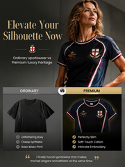 Women's England Printed round neck short sleeve T-shirt