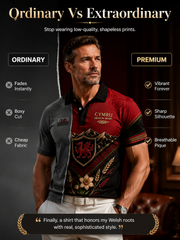 Men's Welsh Cultural Element Art Print Polo