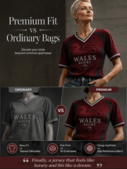 Women's Wales Rugby V-neck off-shoulder Short-sleeved T-shirt