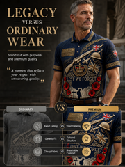 Men's British veteran print polo shirt