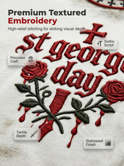 Men's St. George's Day Rose Distressed Print T-Shirt