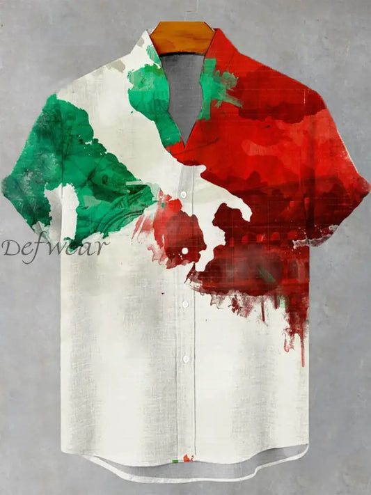 Camicia uomo Italia a maniche corte come immagine / S