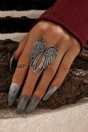 Creative Angel Wings Geometric Ring Silver