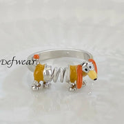 Fun Spring Dog Ring Bright Silver