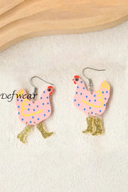 Funny High Heel Cock Earrings Pink