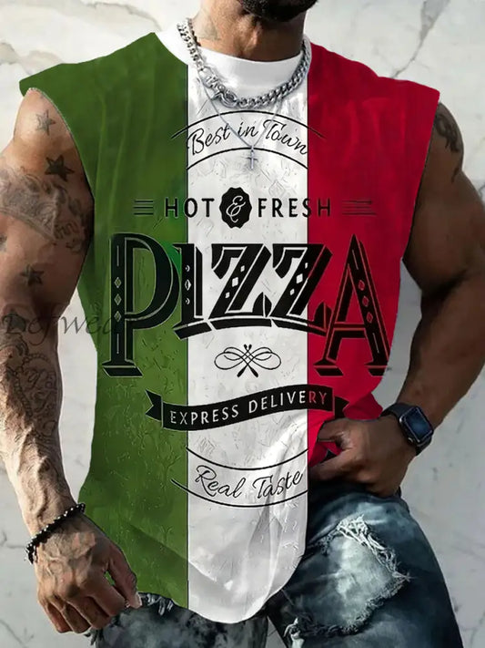Gilet con stampa bandiera italiana da uomo come immagine / S