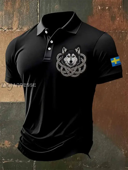 Herr Vintage Svensk Svensk Laphang Hund Pikétröja som bild / S Ny Ankomst
