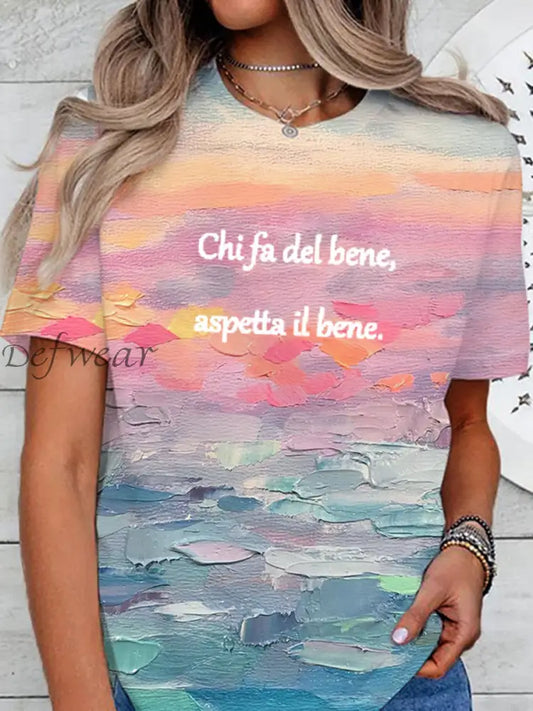 Italiano donne ’Chi fa del bene sarà premiato’. T-shirt come immagine / S