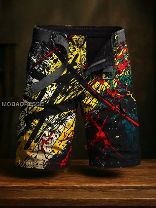 Mäns Retro Vacation Business Art Print Casual Shorts A / S Ny Ankomst