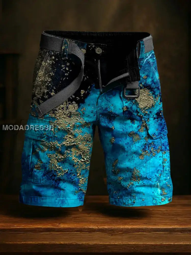 Mäns Retro Vacation Business Art Print Casual Shorts A / S Ny Ankomst