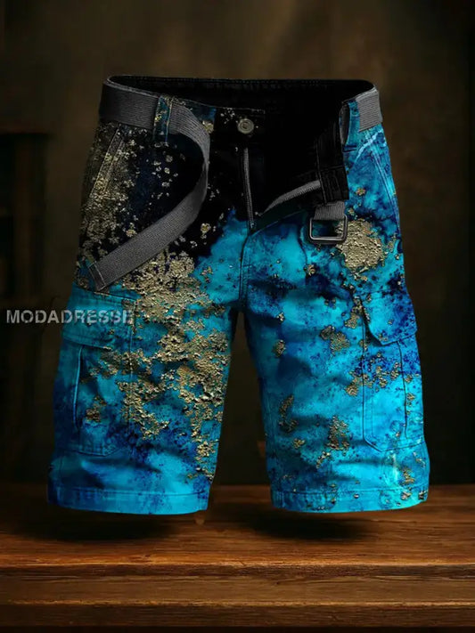 Mäns Retro Vacation Business Art Print Casual Shorts A / S Ny Ankomst