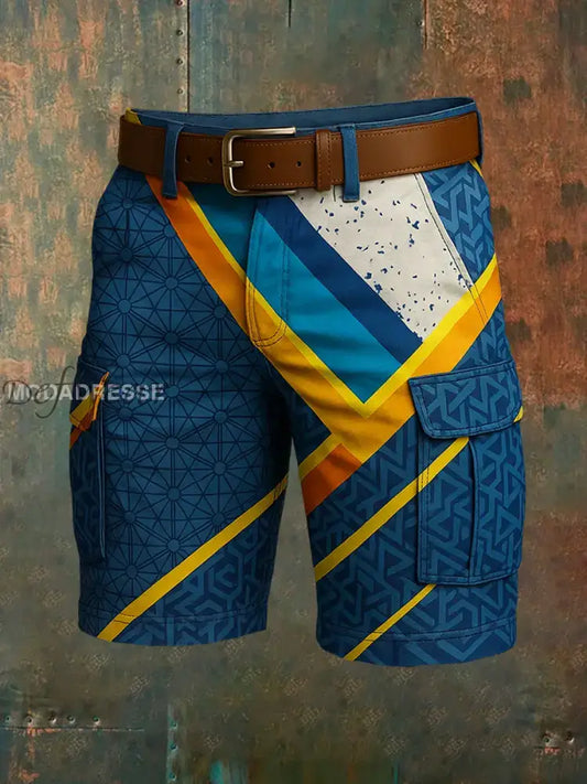 Mäns Retro Vacation Business Art Print Casual Shorts A / S Ny Ankomst