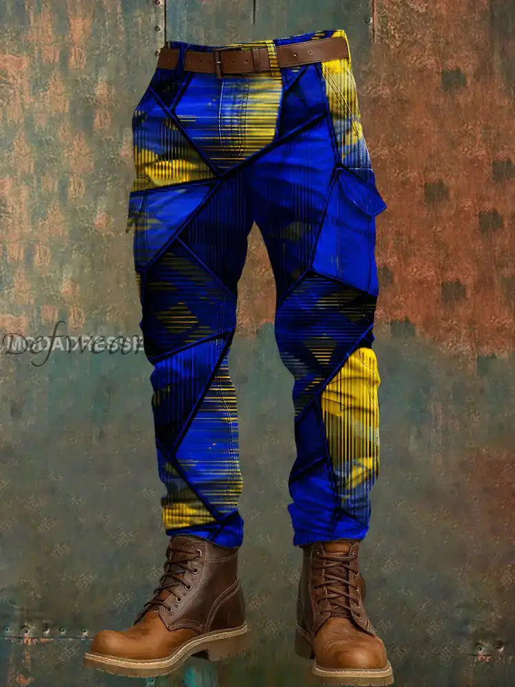 Mäns Retro Vacation Business Art Print Casual Workwear Byxor A / S Ny Ankomst