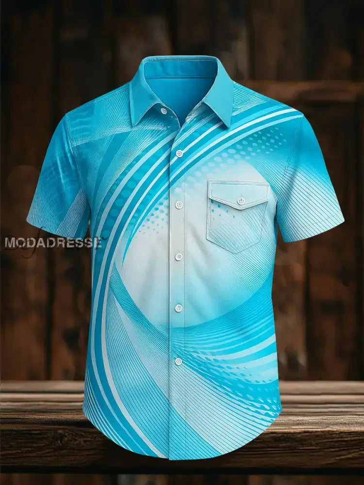 Mäns Retro Vacation Business Style Casual Short Slem skjjorta A / S Ny Ankomst