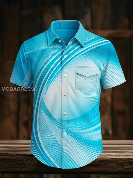 Mäns Retro Vacation Business Style Casual Short Slem skjjorta A / S Ny Ankomst