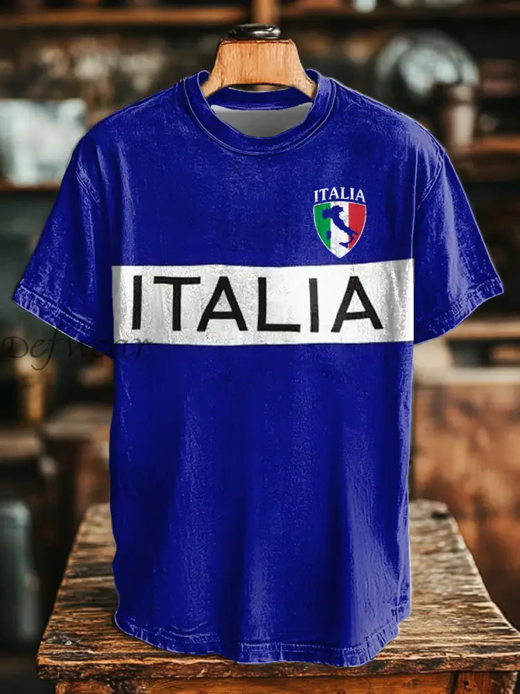 Maglietta casual italiana da uomo blu / S