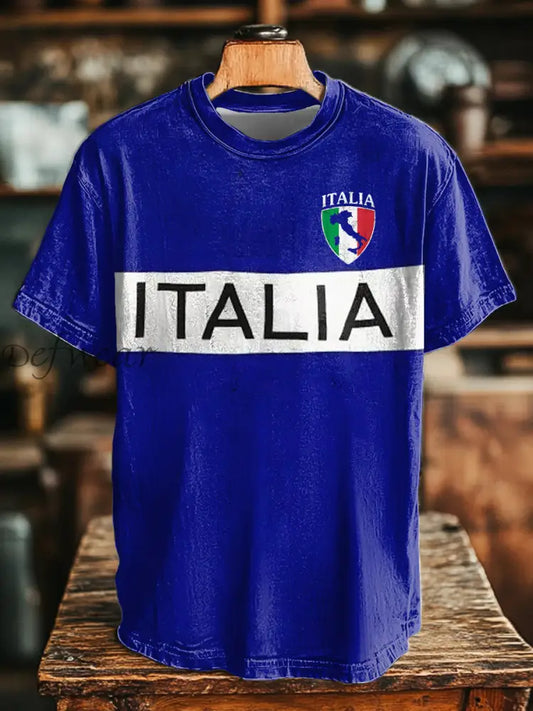 Maglietta casual italiana da uomo blu / S