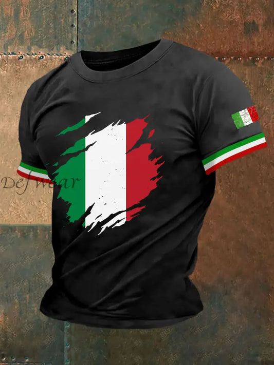 Maglietta casual italiana da uomo Nero / S