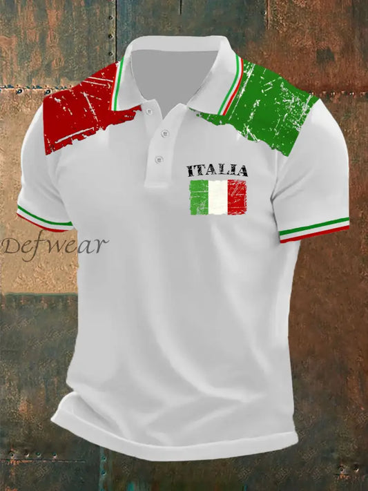 Maglietta da uomo con bottoni casual, bianco / S