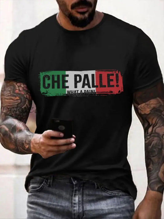 Maglietta italiana maschile ’Che dolore!’ nero / S