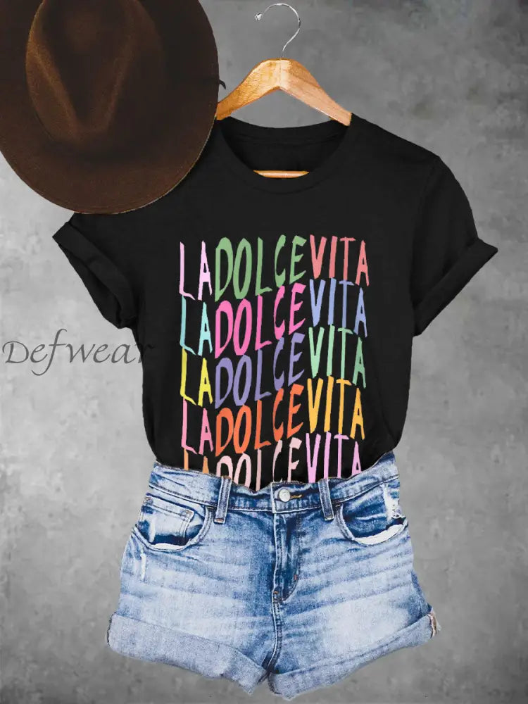 Magliette donna Italian Sweet Life nero / S