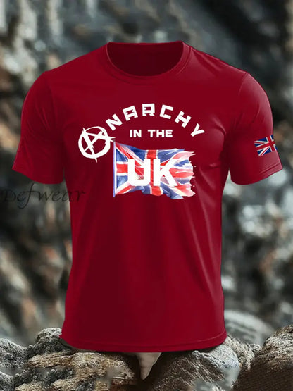Men’s Anarchy In The UK imitation cotton short-sleeved T-shirt Deep Red / S