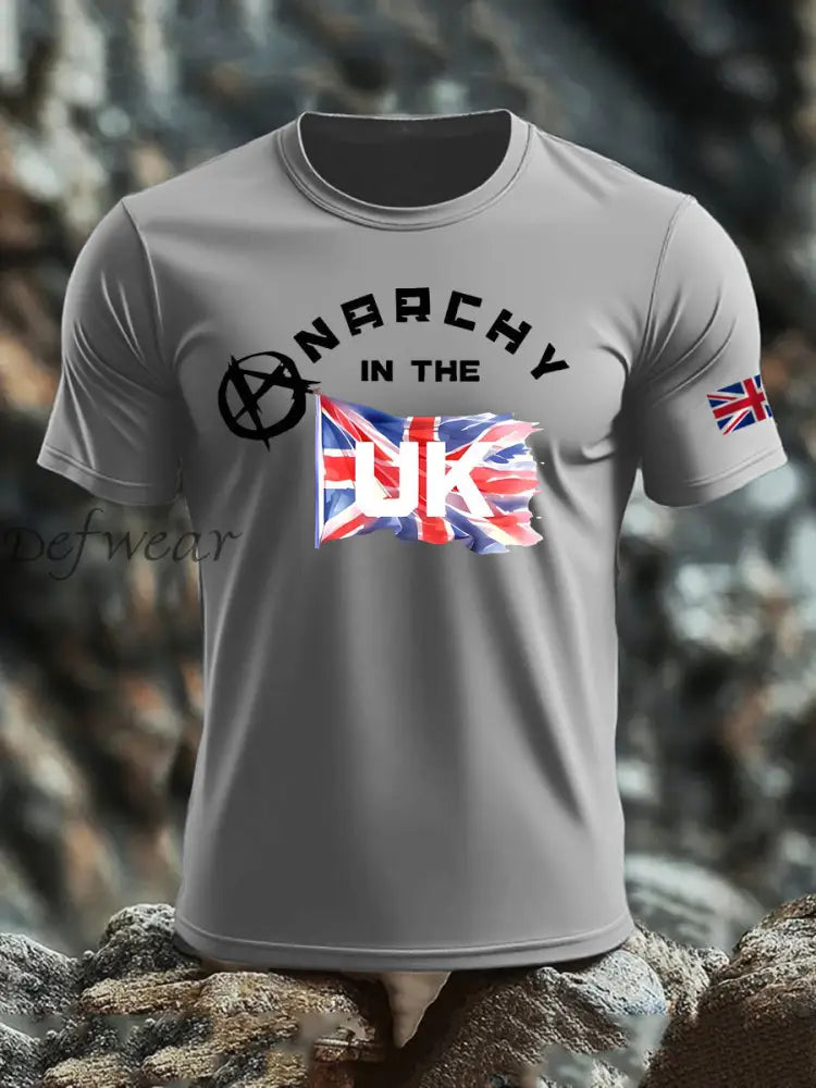 Men’s Anarchy In The UK imitation cotton short-sleeved T-shirt Light Gray / S