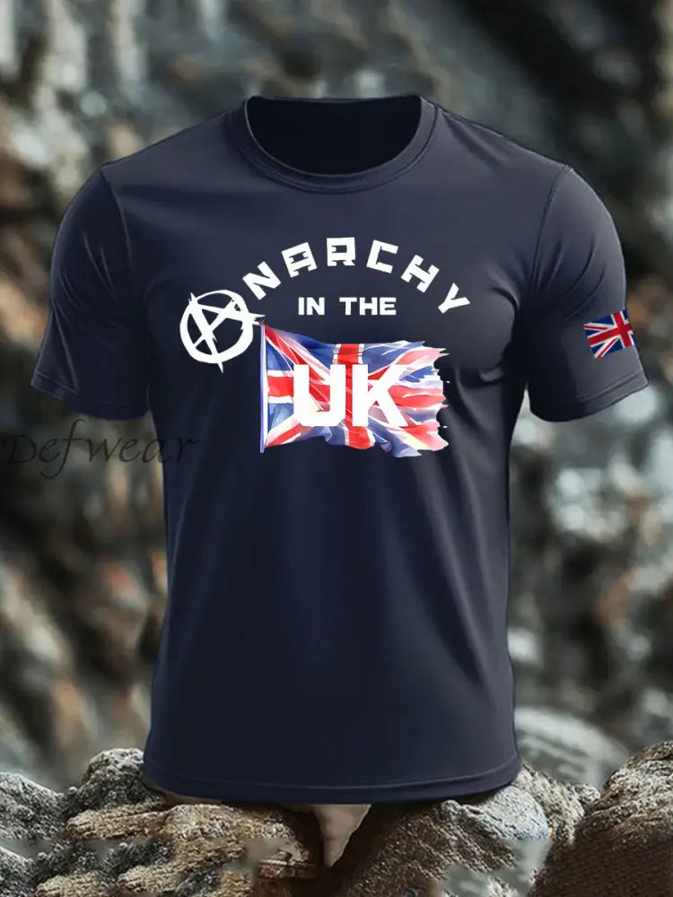 Men’s Anarchy In The UK imitation cotton short-sleeved T-shirt Navy Blue / S
