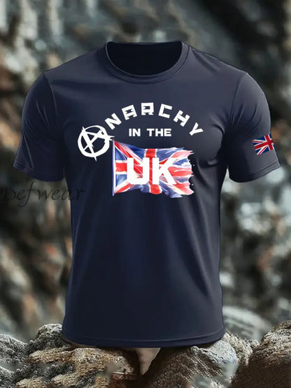 Men’s Anarchy In The UK imitation cotton short-sleeved T-shirt Navy Blue / S