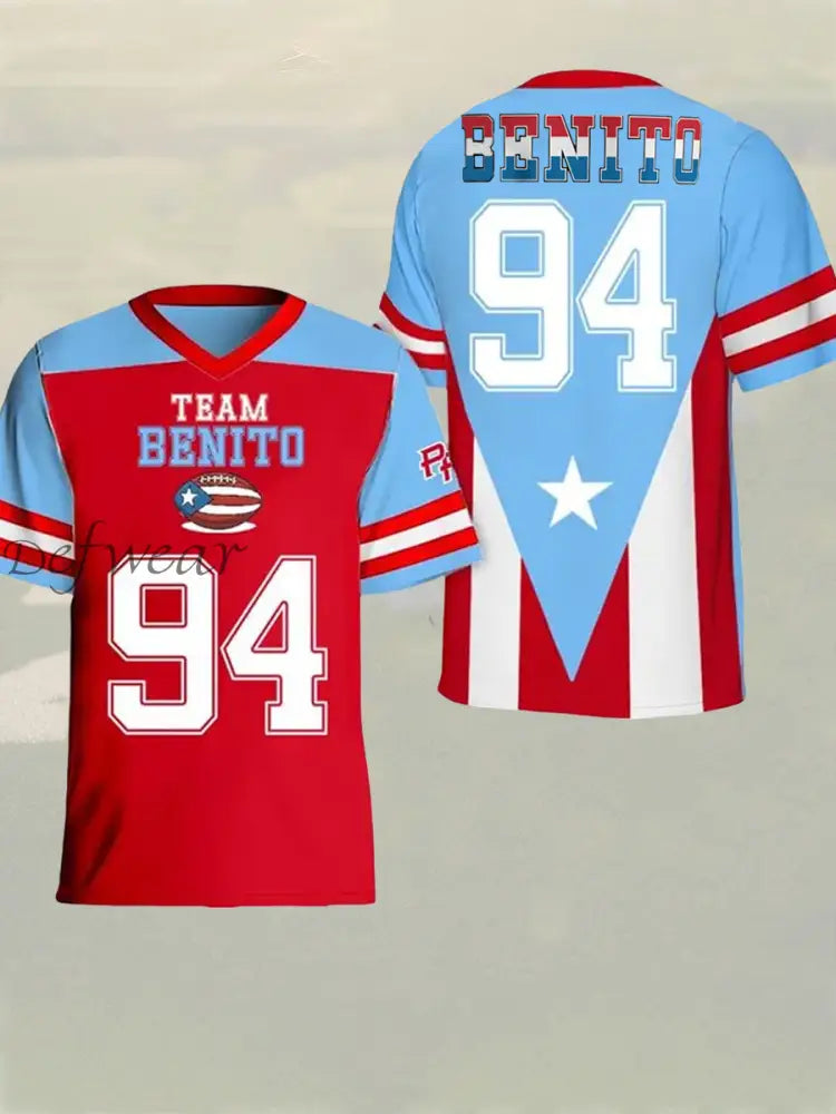 Men’s Bad Bunny Benito 94 Printed V-neck T-shirt As picture / S